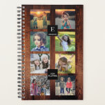 Fotocollage van bijtende schuur planner<br><div class="desc">Rustic barnhout aangepaste fotocollage,  planner.
U kunt het personaliseren en uw eigen foto's aan de voorzijde toevoegen,  jouw naam,  monogram,  tekst en jaar toevoegen.</div>