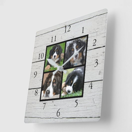 Fotocollage van bijtende schuur vierkante klok (Hoek)