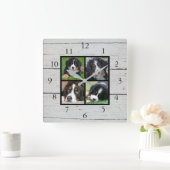 Fotocollage van bijtende schuur vierkante klok (Huis)