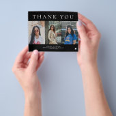 Fotocollage van budget afstuderen bedankt flyer (Hand)