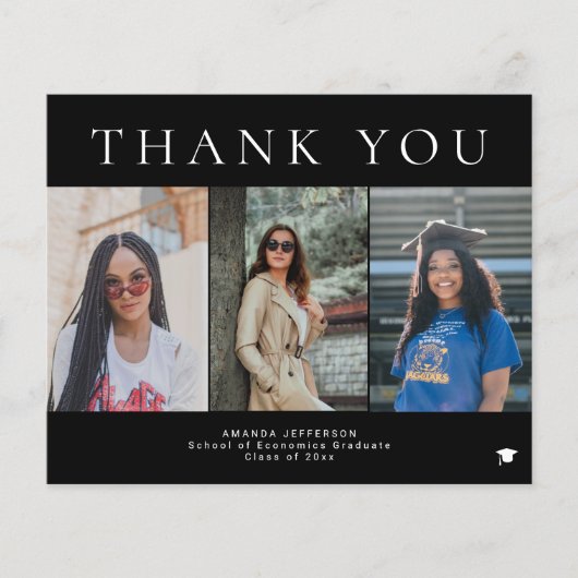 Fotocollage van budget afstuderen bedankt flyer (Voorkant)