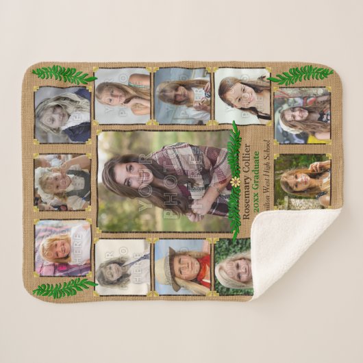 Fotocollage van de middelbare school Afstuderen | Sherpa Deken (Voorkant (horizontaal))