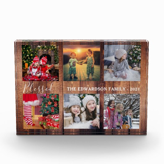 Fotocollage van de rotsachtige houtfamilie, gezege fotoblokken (Voorkant)