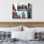 Fotocollage van Den Haag 1 Canvas Afdruk (Insitu (Slaapkamer))