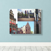 Fotocollage van Den Haag 1 Canvas Afdruk (Insitu (Houten vloer))
