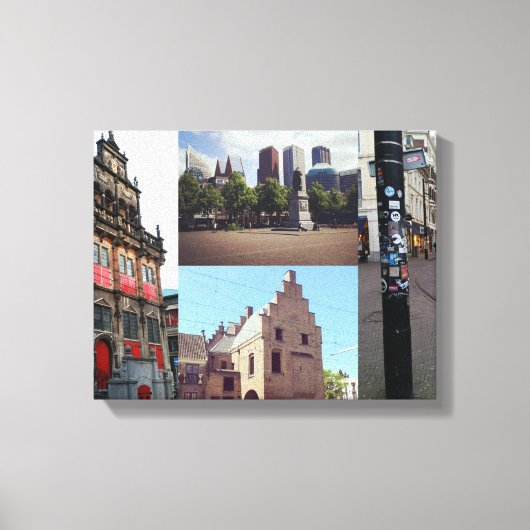 Fotocollage van Den Haag 1 Canvas Afdruk (Voorkant)