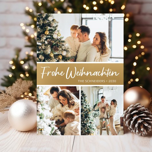 Fotocollage van Frohe Weihnachten Feestdagenkaart