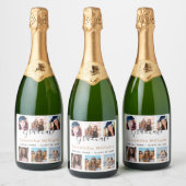 Fotocollage van Graduparty, wit Sparkling Wijnetiket (Flessen)