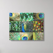 Fotocollage van Green Blue Peacock Canvas Afdruk (Voorkant)