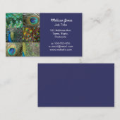 Fotocollage van Green Blue Peacock Visitekaartje (Voorkant / Achterkant)