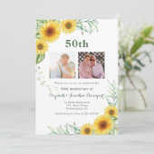 Fotocollage van het 50e Jubileum van het huwelijk Feestdagenkaart (Staand voorkant)