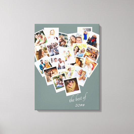 Fotocollage van het hart Het beste van | Aangepast Canvas Afdruk (Voorkant)