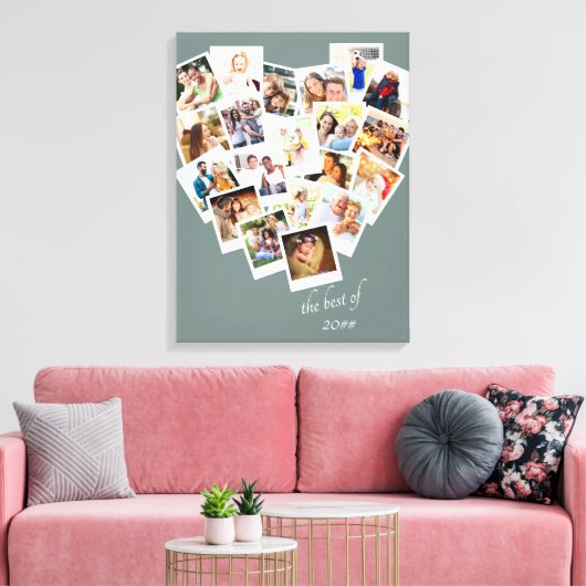 Fotocollage van het hart Het beste van | Aangepast Canvas Afdruk (Insitu (Woonkamer))