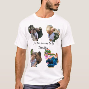 Fotocollage van kalkoenen op maat voor Thanksgivin T-shirt