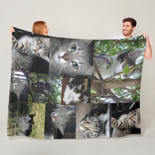 Fotocollage van katten en kitten, fleece deken (In situ)