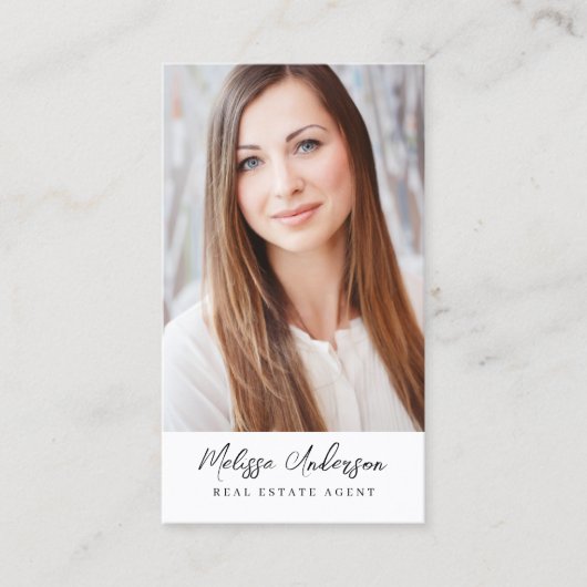 Fotocollage van makelaar in onroerend goed visitekaartje (Voorkant)