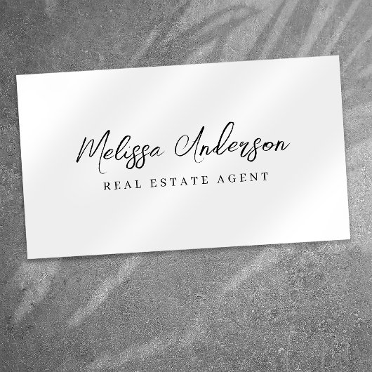 Fotocollage van makelaar in onroerend goed visitekaartje