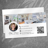 Fotocollage van makelaar in onroerend goed visitekaartje