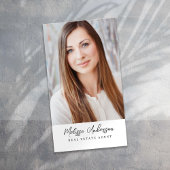 Fotocollage van makelaar in onroerend goed visitekaartje