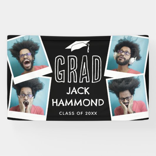 Fotocollage van modern geheugen Afstuderen Spandoek (Horizontaal)
