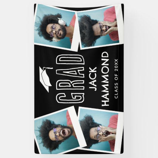 Fotocollage van modern geheugen Afstuderen Spandoek (Verticaal)