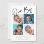 Fotocollage van onze jongen Baby Aankondiging (Voorkant)