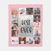 Fotocollage van roze oma Fleece Blanket (Voorkant)