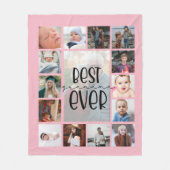 Fotocollage van roze oma Fleece Blanket Deken (Voorkant)