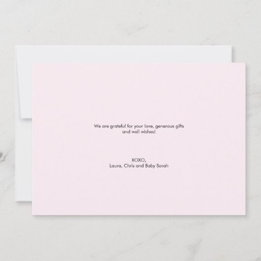 Fotocollage van Soft Pink Grey Custom Bedankkaart (Achterkant)