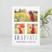 Fotocollage van Ultra Violet palet Afstuderen Aankondiging (Staand voorkant)