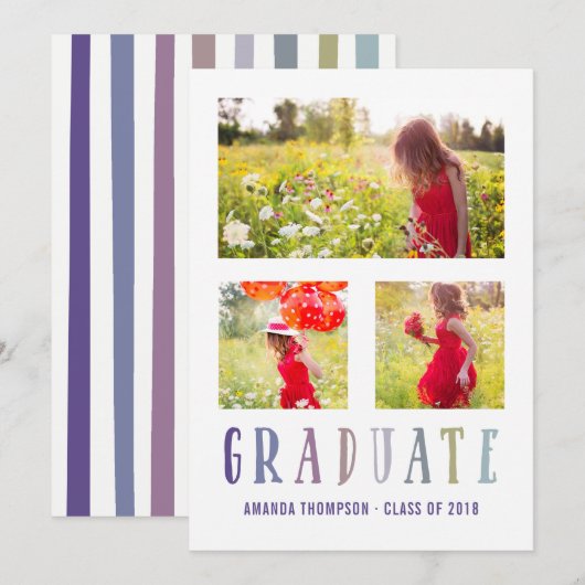 Fotocollage van Ultra Violet palet Afstuderen Aankondiging (Voorkant / Achterkant)