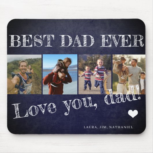 Fotocollage van vaders Dag beste vader ooit aangep Muismat (Voorkant)