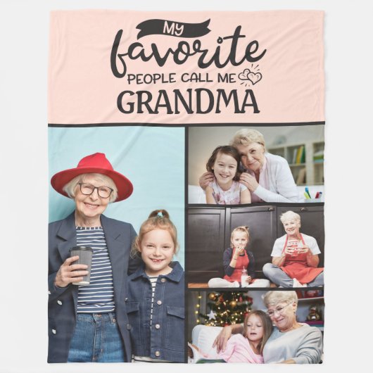 Fotocollage van vier families - Mijn favoriete men Fleece Deken (Voorkant)