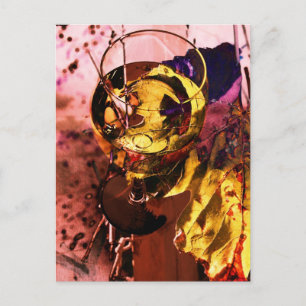 Fotocollage van wijndruivenbladeren briefkaart