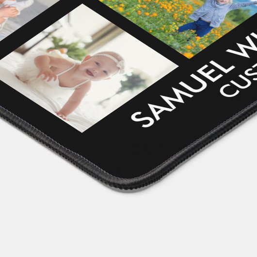 Fotocollage Veel Afbeeldingen Aangepaste tekst Zwa Bureaumat (Hoek)