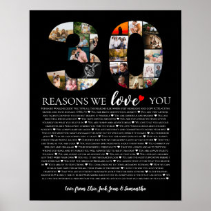 fotocollage verjaardag 30 redenen waarom we van je poster