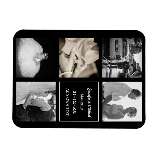 FOTOCOLLAGE Verjaardag Huwelijksgeloften Vernieuwi Magneet (Horizontaal)