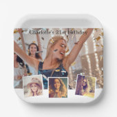 Fotocollage verjaardagsfeestje papieren bordje (Voorkant)