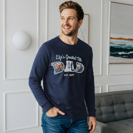 Fotocollage Vetgedrukte Dad Letters Vaderdag Gift Tri-Blend Shirt