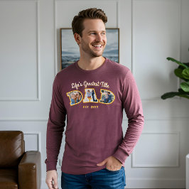 Fotocollage Vetgedrukte Dad Letters Vaderdag Gift Tri-Blend Shirt