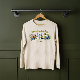 Fotocollage Vetgedrukte Dad Letters Vaderdag Gift Tri-Blend Shirt