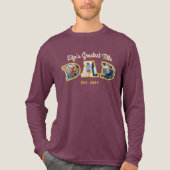 Fotocollage Vetgedrukte Dad Letters Vaderdag Gift Tri-Blend Shirt (Voorkant volledig)