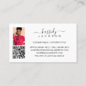 Fotocollage Vetgedrukte naam Script Kalligrafie QR Visitekaartje (Achterkant)