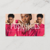 Fotocollage Vetgedrukte naam Script Kalligrafie QR Visitekaartje (Voorkant)