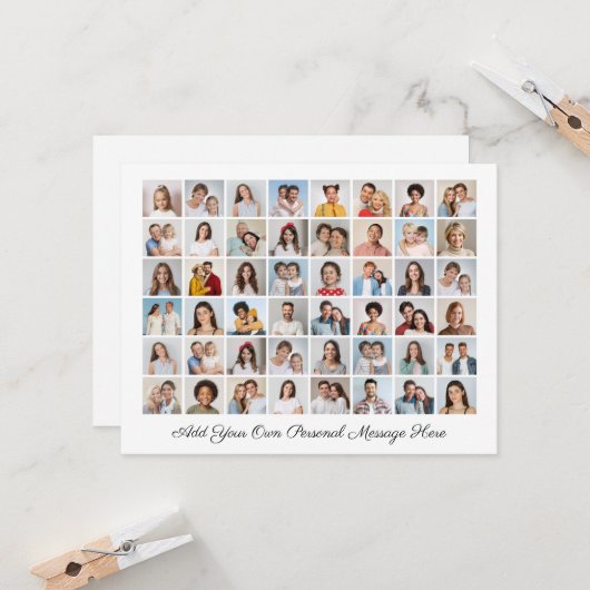 Fotocollage Voeg uw eigen groet toe Kaart (Voorkant / Achterkant in situ)