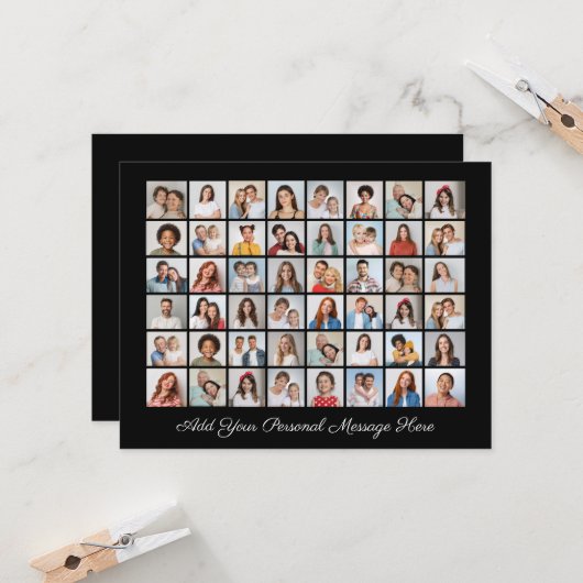 Fotocollage Voeg uw eigen Wenskaart toe Kaart (Voorkant / Achterkant in situ)