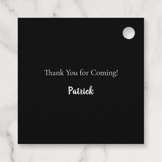 Fotocollage voor 40e verjaardag zwarte dank je bedankjes labels (Achterkant)