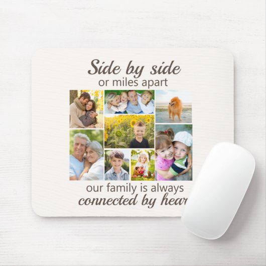 Fotocollage voor 8-reeks, verbonden door hart muismat (Met muis)