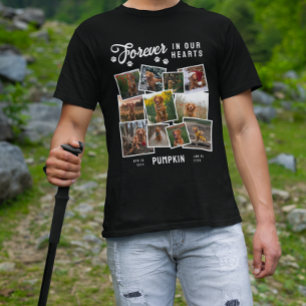Fotocollage voor altijd in ons hart Hond Memorial T-shirt