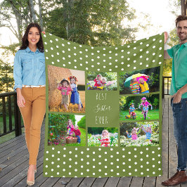 Fotocollage voor beste zuster Ooolive Green Fleece Deken